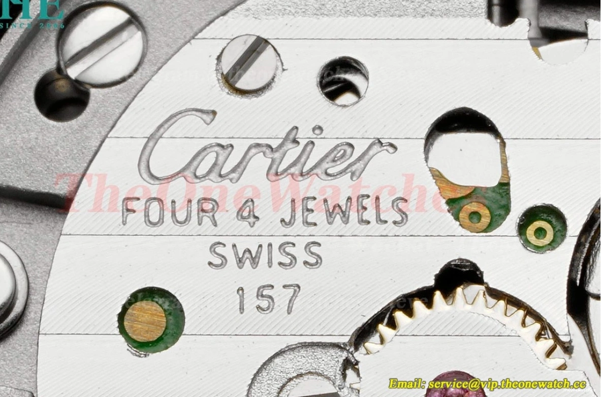 AF Pasha LE Dial White RG 30mm De Red Cartier SS Ladies Quartz 1227